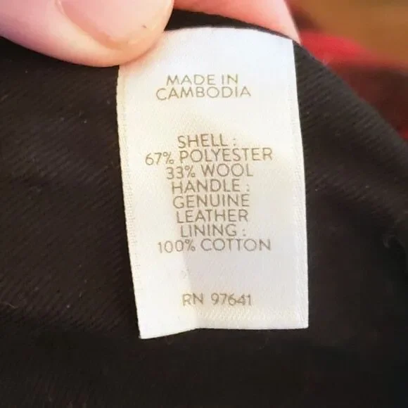 j. jill Hobo Bag Red & Black Buffalo Plaid Wool Blend Leather Strap - Picture 8 of 8